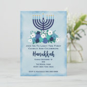 Hanukkah Dinner Party erste Nacht Formal Elegant Einladung (Stehend Vorderseite)