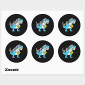 Hanukkah Dinosaur Menorawr Saurus Rex Chanukah Runder Aufkleber (Blatt)