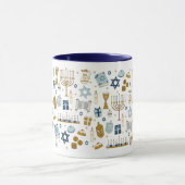 Hanukkah Doodles niedliche illustrierte Tasse (Zentrum)