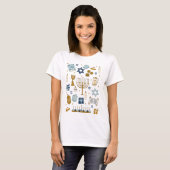 Hanukkah Doodles niedlicher illustrierter T - Shir T-Shirt (Vorne ganz)