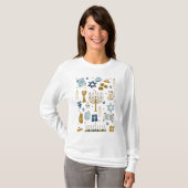 Hanukkah Doodles niedlicher illustrierter T - Shir T-Shirt (Vorne ganz)
