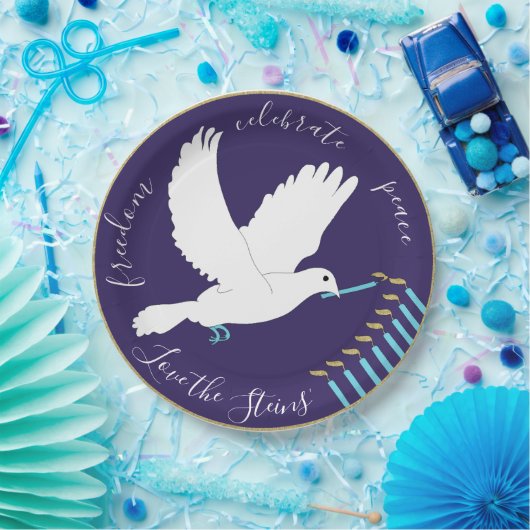 Hanukkah Dove Design Pappteller (Party)