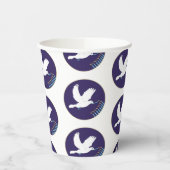 Hanukkah Dove Menorah Design 8 oz. Pappbecher (Links)