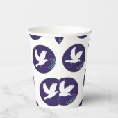 Hanukkah Dove Menorah Design 8 oz. Pappbecher (Rechts)