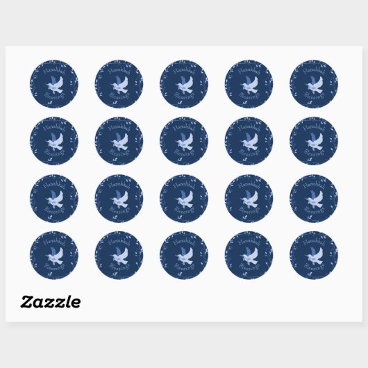 Hanukkah Dove Sessings Stickers (Blatt)