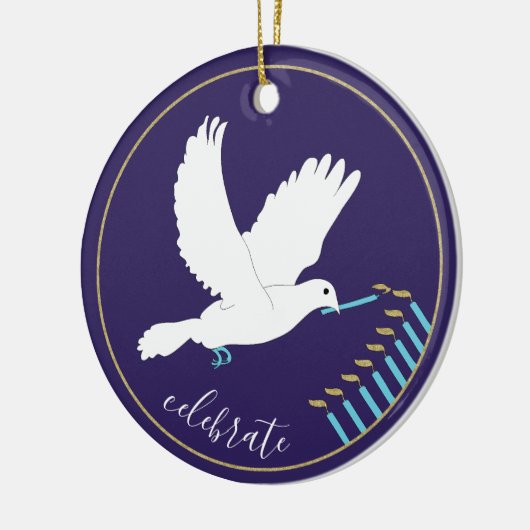 Hanukkah "DoveLightsMenorah"/Circle Ornament (Links)