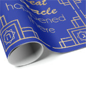 Hanukkah Dreidel Art Deco Design Wrapping Paper Geschenkpapier (Rolleneckpunkt)