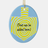 Hanukkah Dreidel/Blau/Gelb Circle Ornament (Rechts)