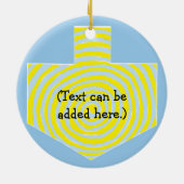 Hanukkah Dreidel/Blau/Gelb Circle Ornament (Hinten)