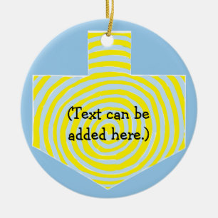 Hanukkah Dreidel/Blau/Gelb-Circle-Ornament Keramikornament