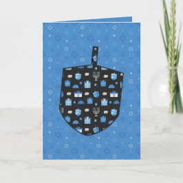Hanukkah Dreidel Cutout Feiertagskarte