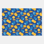 Hanukkah Dreidel Game Gelt Dark Blue Geschenkpapier Set (Vorderseite 2)