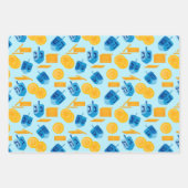 Hanukkah Dreidel Game Gelt Dark Blue Geschenkpapier Set (Vorderseite 2)