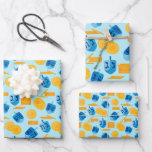 Hanukkah Dreidel Game Gelt Dark Blue Geschenkpapier Set<br><div class="desc">Hanukkah Dreidel Game Gelt Dunkelblaues Personalisiertes Muster. Chanukah dreidels in blau.</div>