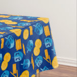Hanukkah Dreidel Game Gelt Dark Blue Tischdecke<br><div class="desc">Hanukkah Dreidel Game Gelt Dunkelblaues Personalisiertes Muster. Chanukah dreidels in blau.</div>