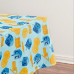 Hanukkah Dreidel Game Gelt Dark Blue Tischdecke<br><div class="desc">Hanukkah Dreidel Game Gelt Dunkelblaues Personalisiertes Muster. Chanukah dreidels in blau.</div>