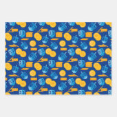 Hanukkah Dreidel, Gelt, Sufganiyot, String Lights Geschenkpapier Set (Vorderseite 2)