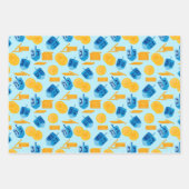 Hanukkah Dreidel, Gelt, Sufganiyot, String Lights Geschenkpapier Set (Vorderseite 2)