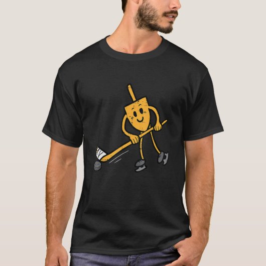 Hanukkah Dreidel Ice Hockey Chanukah Jüdische Männ T-Shirt (Vorderseite)