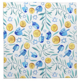 Hanukkah Dreidel Jüdische Feiertagen Wasserfarbe Serviette