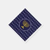 HANUKKAH Dreidel Menorah BLAUE SILVER GRAY Serviette (Ecke)