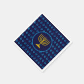 HANUKKAH | Dreidel Menorah BLUE Paper Serviette (Ecke)