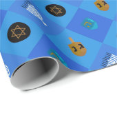 Hanukkah dreidel menorah geschenkpapier (Rolleneckpunkt)
