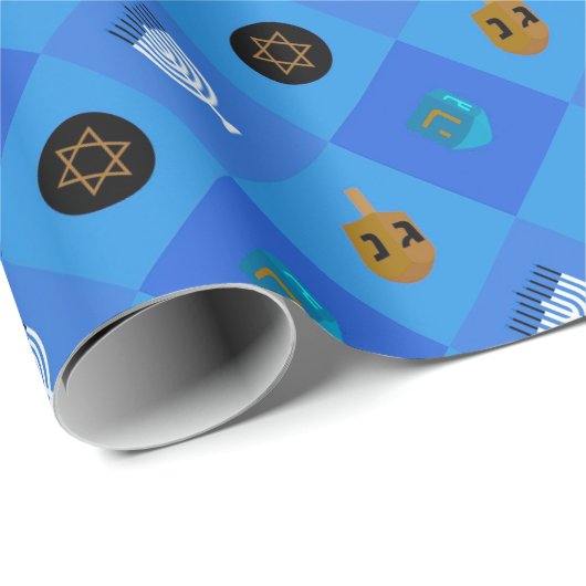 Hanukkah dreidel menorah geschenkpapier (Rolleneckpunkt)