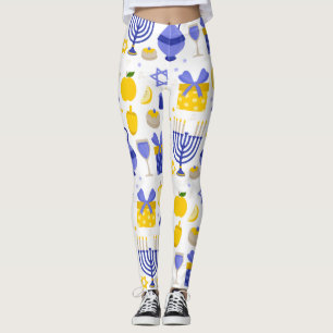 hanukkah dreidel menorah leggings