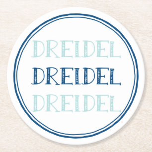 Hanukkah Dreidel Modern Runder Pappuntersetzer