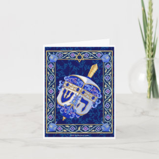 Hanukkah Dreidel Notecard Feiertagskarte