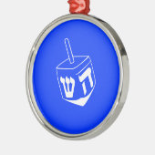Hanukkah Dreidel-Ornament Silbernes Ornament (Links)