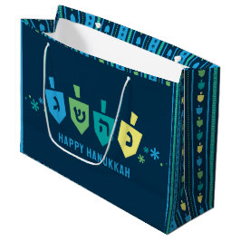 Hanukkah Dreidel Party Gift Bag Große Geschenktüte