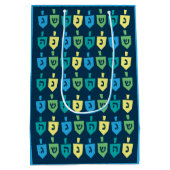 Hanukkah Dreidel Party Medium Gift Bag Mittlere Geschenktüte (Rückseite)