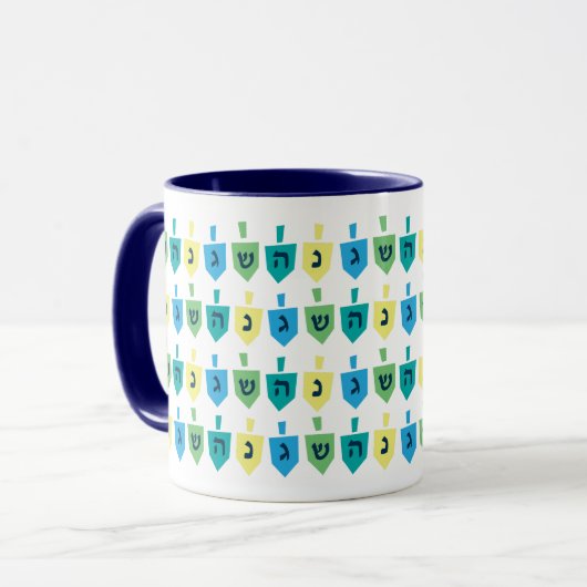 Hanukkah Dreidel Party Mug Tasse (Vorderseite Links)