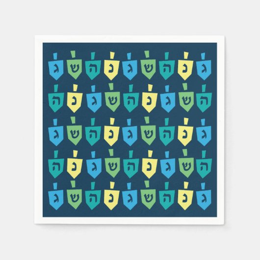 Hanukkah Dreidel Party Napkins Serviette (Vorderseite)
