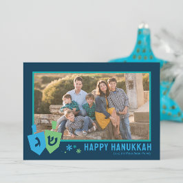 Hanukkah Dreidel Party Personalized Greeting Card Feiertagskarte