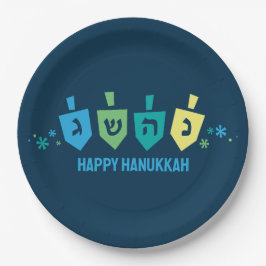 Hanukkah Dreidel Party Plates Pappteller