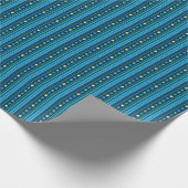 Hanukkah Dreidel Party Stripe Wrapping Paper Geschenkpapier (Ecke)