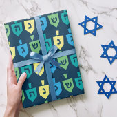Hanukkah Dreidel Party Wrapping Paper Geschenkpapier