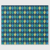 Hanukkah Dreidel Party Wrapping Paper Geschenkpapier (Flach)