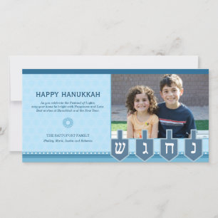 Hanukkah Dreidel Photo Card Feiertagskarte