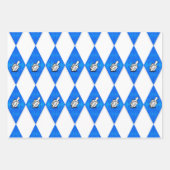 Hanukkah Dreidel Raute Muster Geschenkpapier Set (Vorderseite 2)