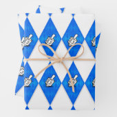 Hanukkah Dreidel Raute Muster Geschenkpapier Set (Beispiel)