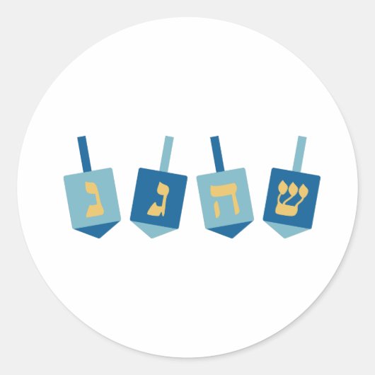 Hanukkah Dreidel Runder Aufkleber (Vorderseite)