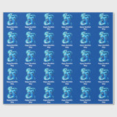 Hanukkah Dreidel Spinning Name anpassbar Geschenkpapier (Flach)