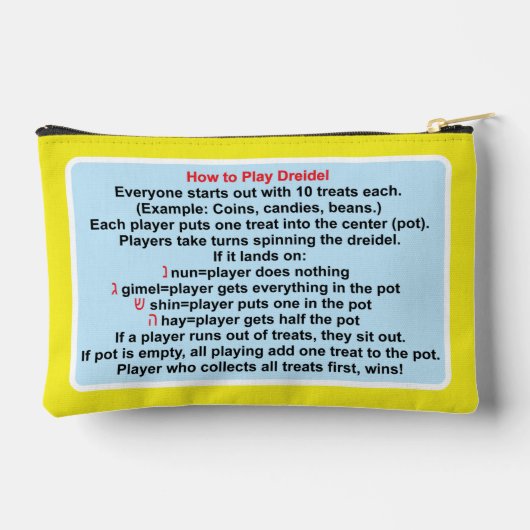 Hanukkah Dreidel Toon Zubehörtasche (Rückseite)