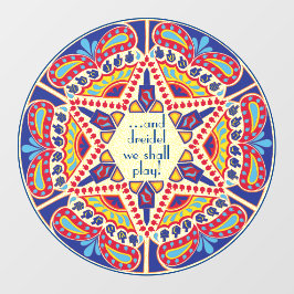 Hanukkah Dreidel Wir spielen Fensterklammer Fensteraufkleber