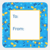 Hanukkah Dreidels bis Quadratischer Aufkleber (Vorderseite)