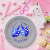 Hanukkah Dreidels Blaues Party Pappteller (Party)